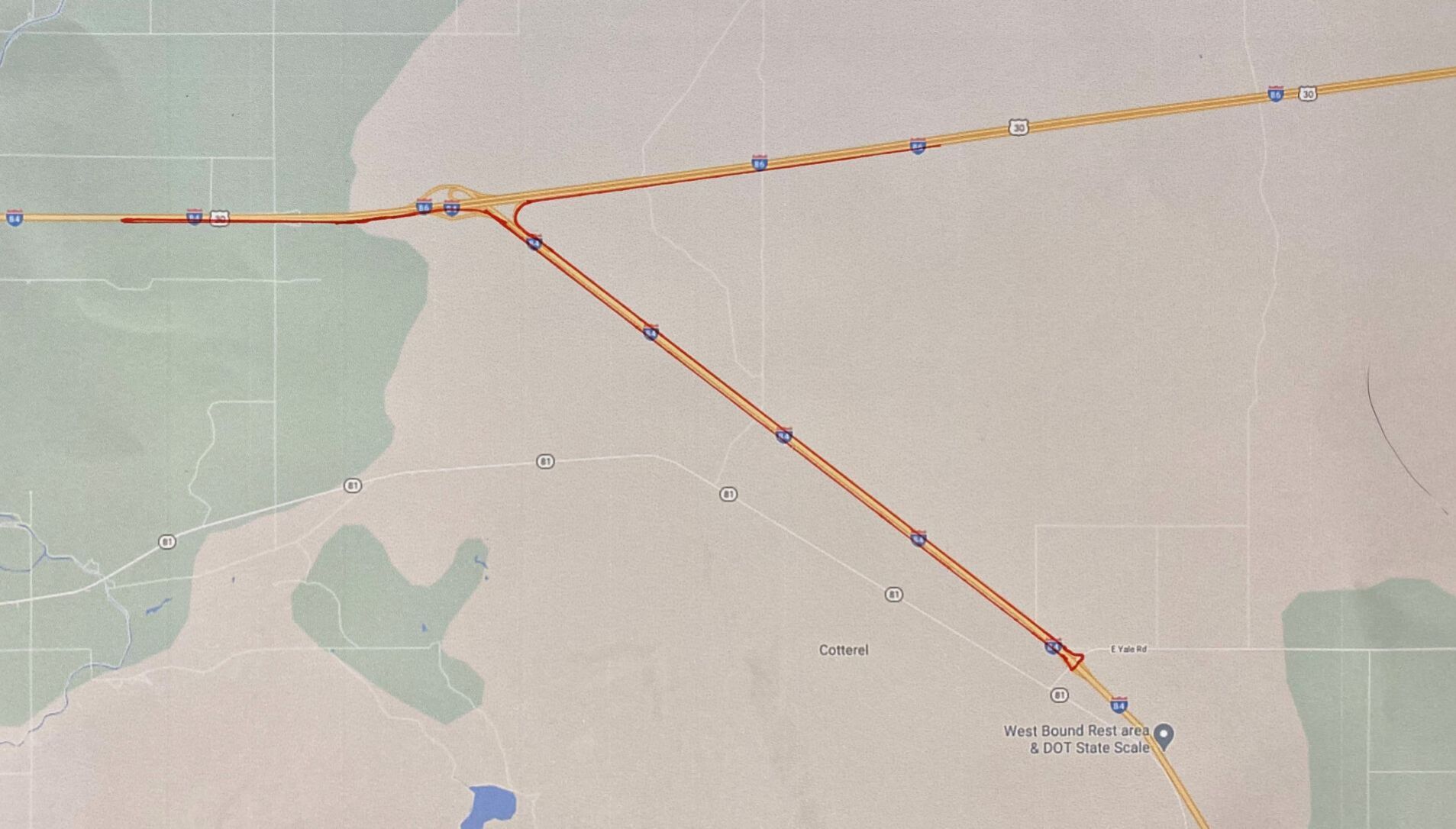 I-84-86 interchange map